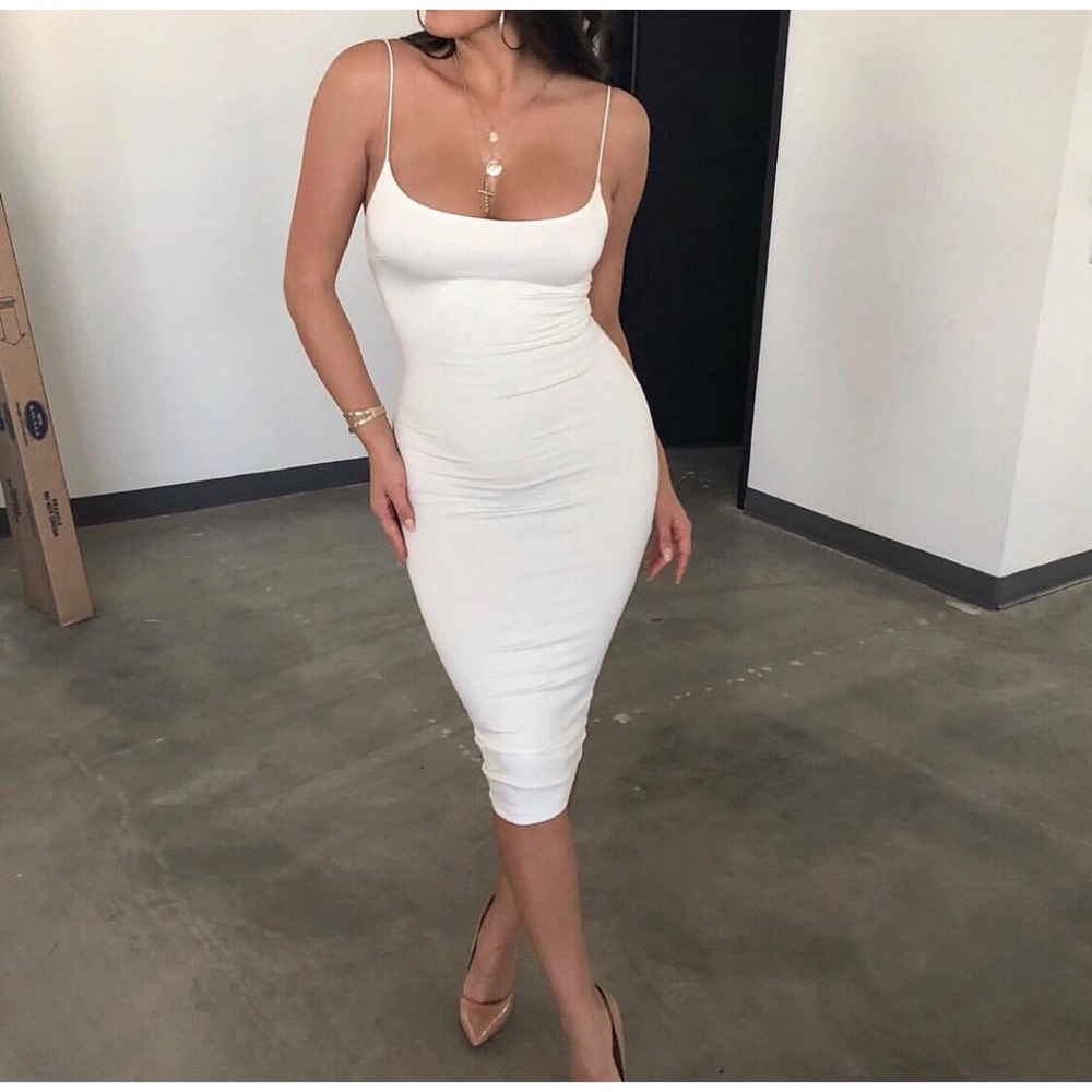 White Jluxlabel white midi dress!